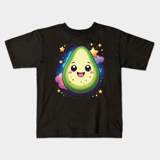 Kawaii Avocado in the Sky among Stars Kids T-Shirt